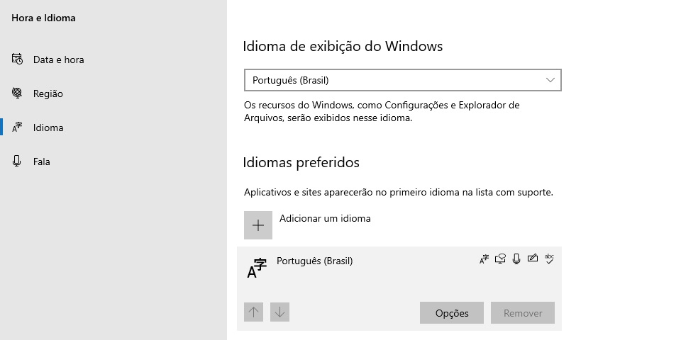 configurar teclado do notebook